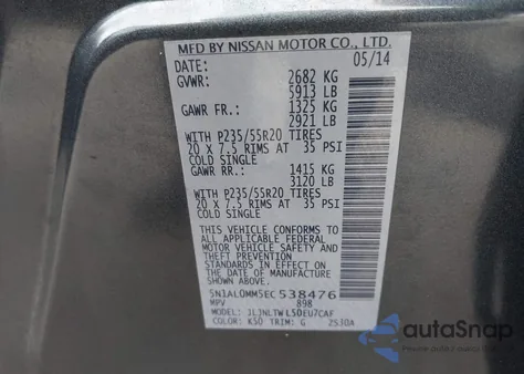 2014 Infiniti Qx60 from USA, damaged, VIN 5N1AL0MM5EC538476